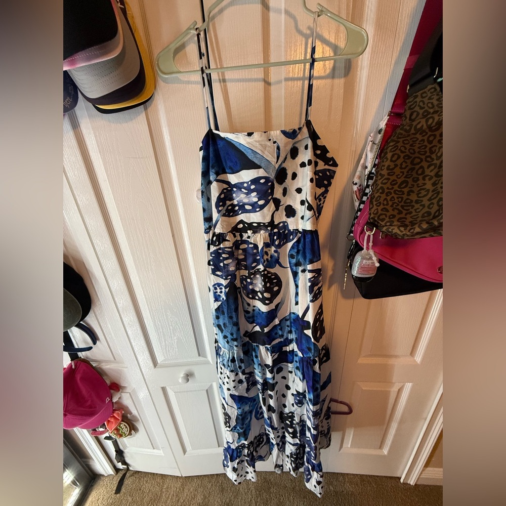 Farm Rio Ocean Print Midi Dress